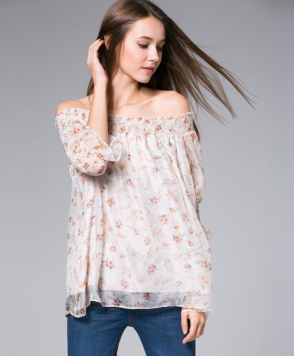 Tops - Flowers Printed silk georgette top